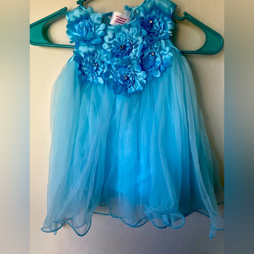 Blue baby girl dress size 16 months